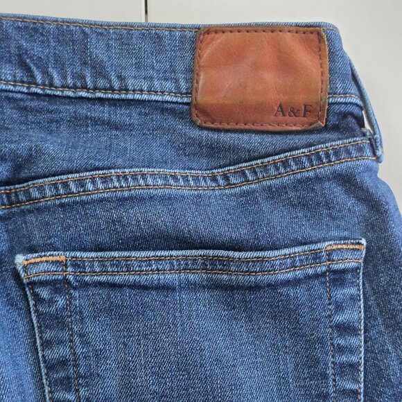 Abercrombie & Fitch Jeans Men 31 x 30 Blue Rustin Athletic Slim Cotton Stretch - Picture 13 of 16